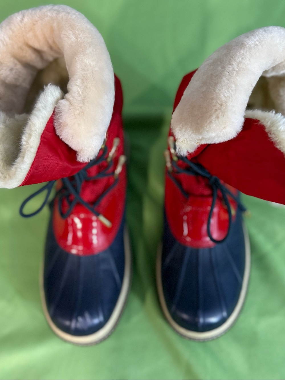 Tory Burch Women’s Waterproof Winter Snow Boots in Red and NavyNWOT